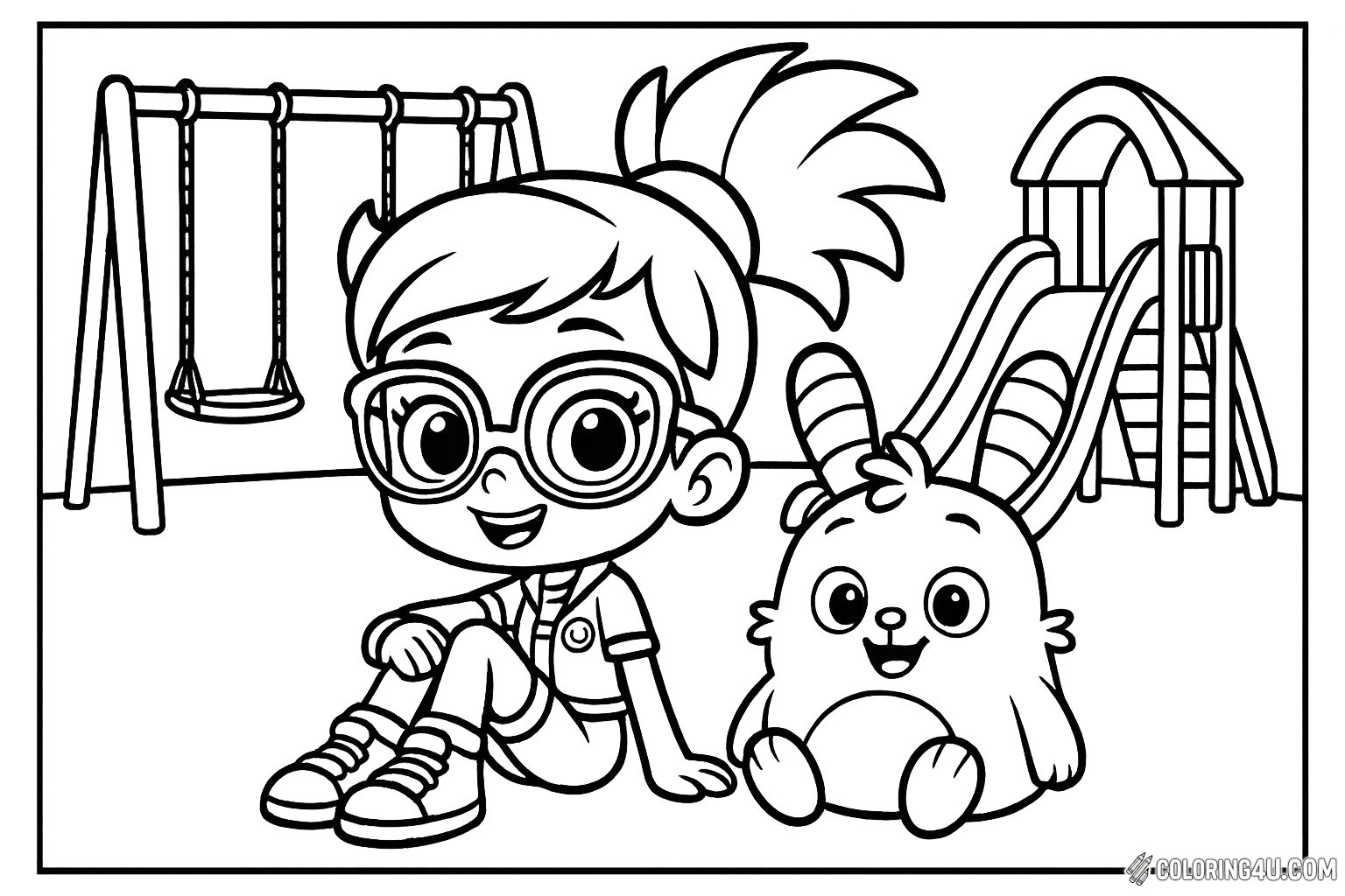 Abby Hatcher And Bozzly In The Playground