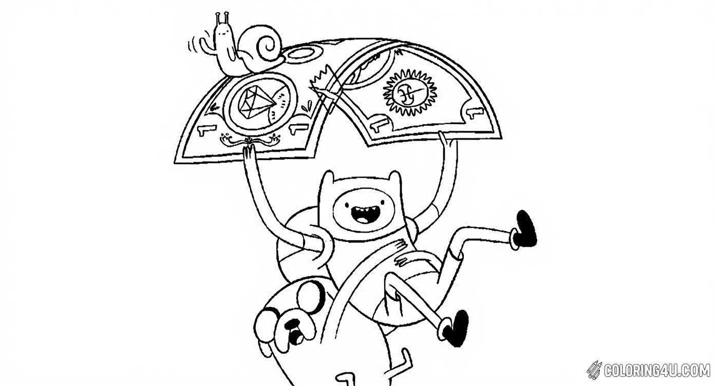 Adventure Time Finn And Jake Adventure Money Coloring