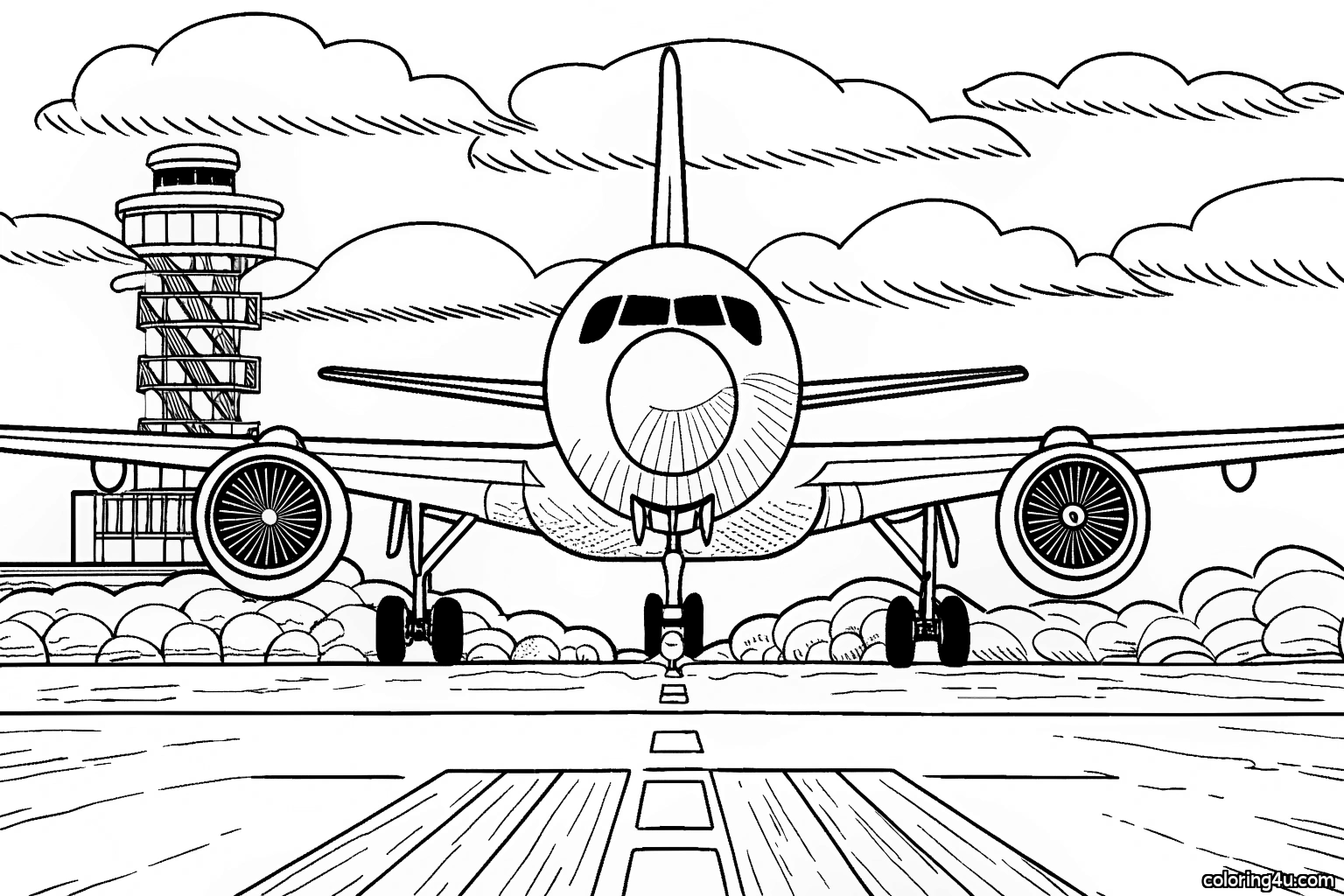 Commercial Airliner Landing At Airport