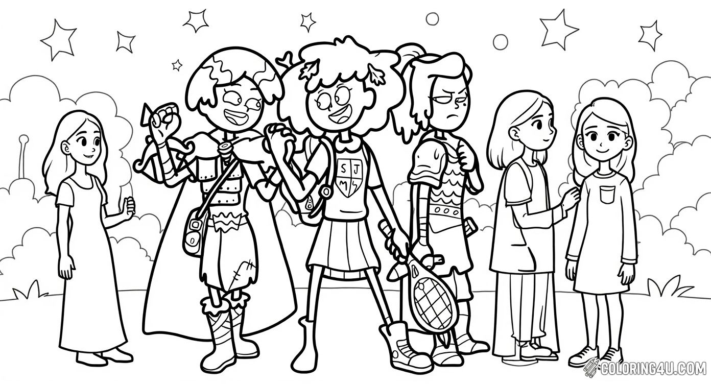 Anne And Friends Holding Hands In Amphibia