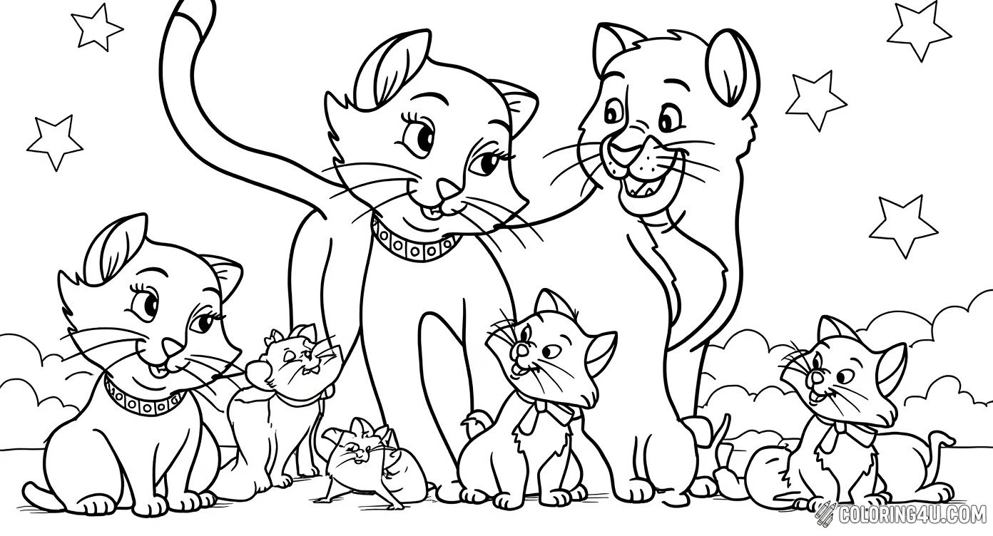 Disney Aristocats Family Starlit Night