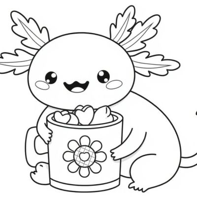 Printable coloring page of Thumb from the Axolotl category.