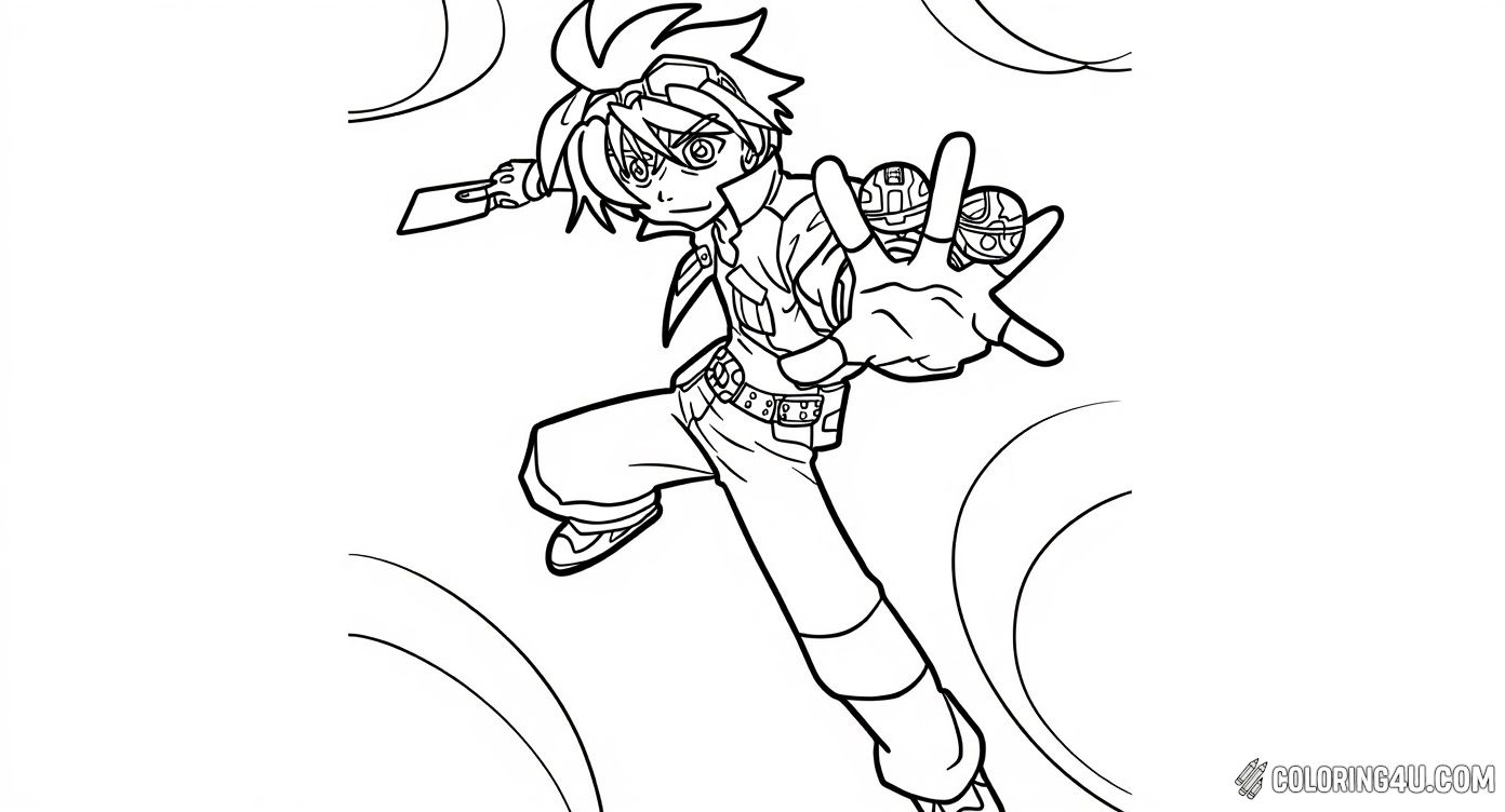 Bakugan Dan Kuso Action Pose Coloring