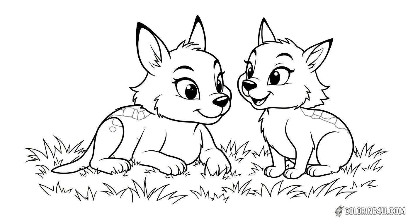 Color Bambi and his best friend Thumper as they relax together on a grassy patch adorned with flowers. This sweet and calm scene showcases their special friendship, perfect for children to fill with bright colors and smiles.
