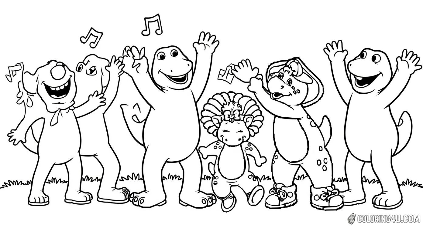 Barney And Friends Dancing Together