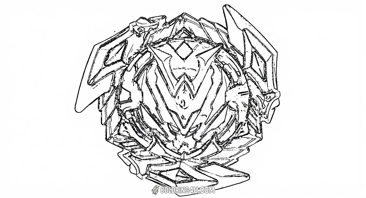 Get ready to zoom into action with this exciting coloring page featuring a detailed Beyblade top known as Venom Vengeance. Kids can have fun bringing this spinning battle toy to life with their favorite colors and imaginations!