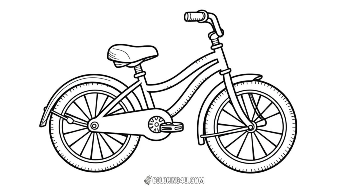 Get ready to add your favorite colors to this fun and simple kids' bicycle coloring page! This cute bike with big wheels and a comfy seat is perfect for young artists who love to ride and explore. Bring the bike to life with vibrant colors and imagine all the adventures you can have on your new colorful ride!