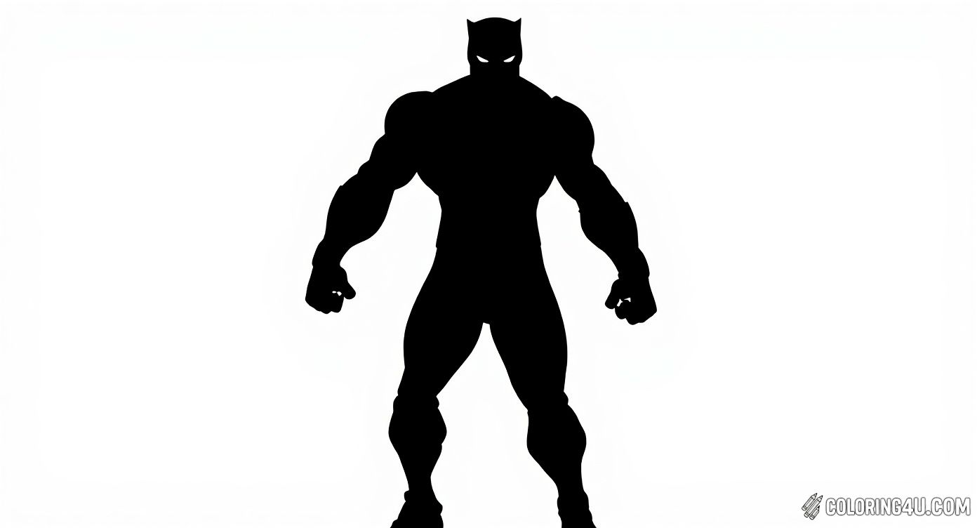 Here is a dynamic coloring page featuring Black Panther from Marvel, standing strong and ready for action! His muscular suit is full of cool details that kids will have fun coloring. This powerful stance is perfect for superheroes fans who love adventure and excitement.