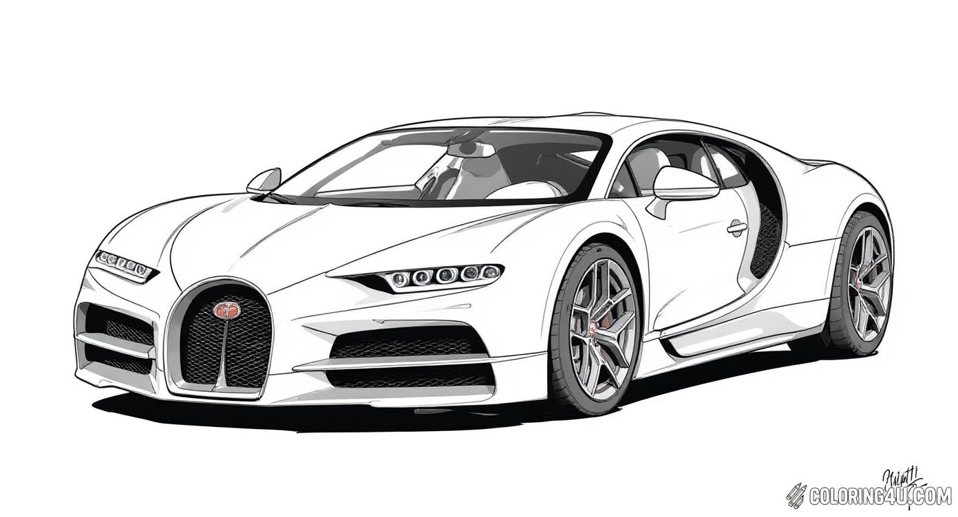 Bugatti Drawing Sketch For Coloring