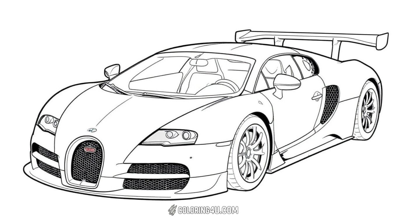 This thrilling coloring page features a cool racing car ready to zoom off the track! With its big spoiler and aerodynamic shape, kids can have lots of fun choosing bright colors to make this race car stand out and look super speedy.