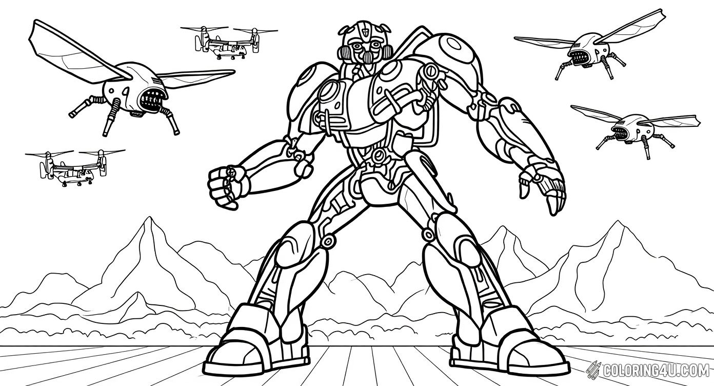Bumblebee Transformers Robot Mountain Flying Drones