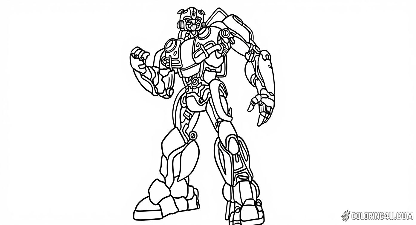 Detailed Bumblebee Transformers Robot Scene