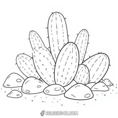 Printable coloring page of Thumb from the Cactus category.