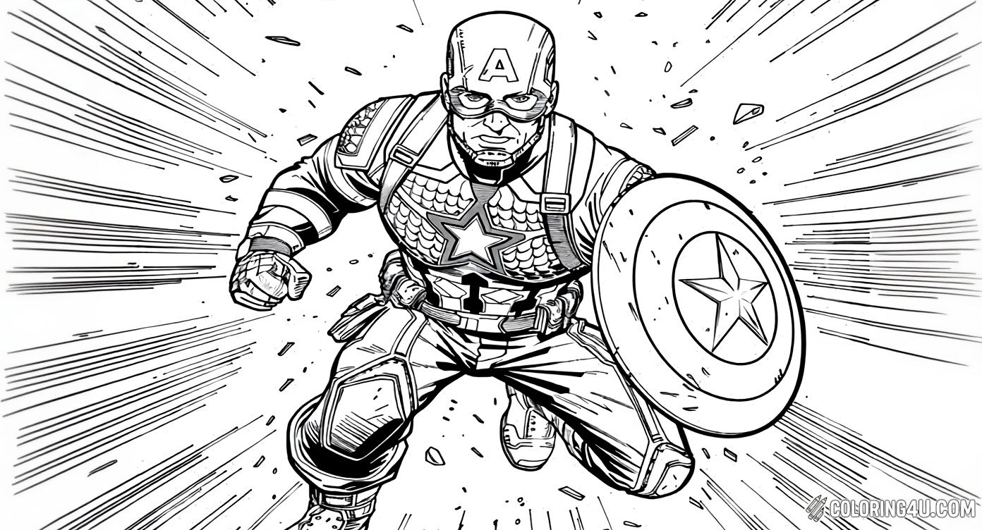 Dynamic Captain America Action Scene Shield Charge