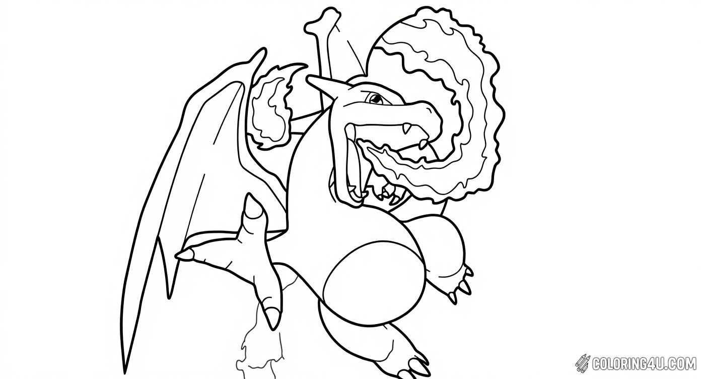 Charizard Pokemon Card Coloring Page