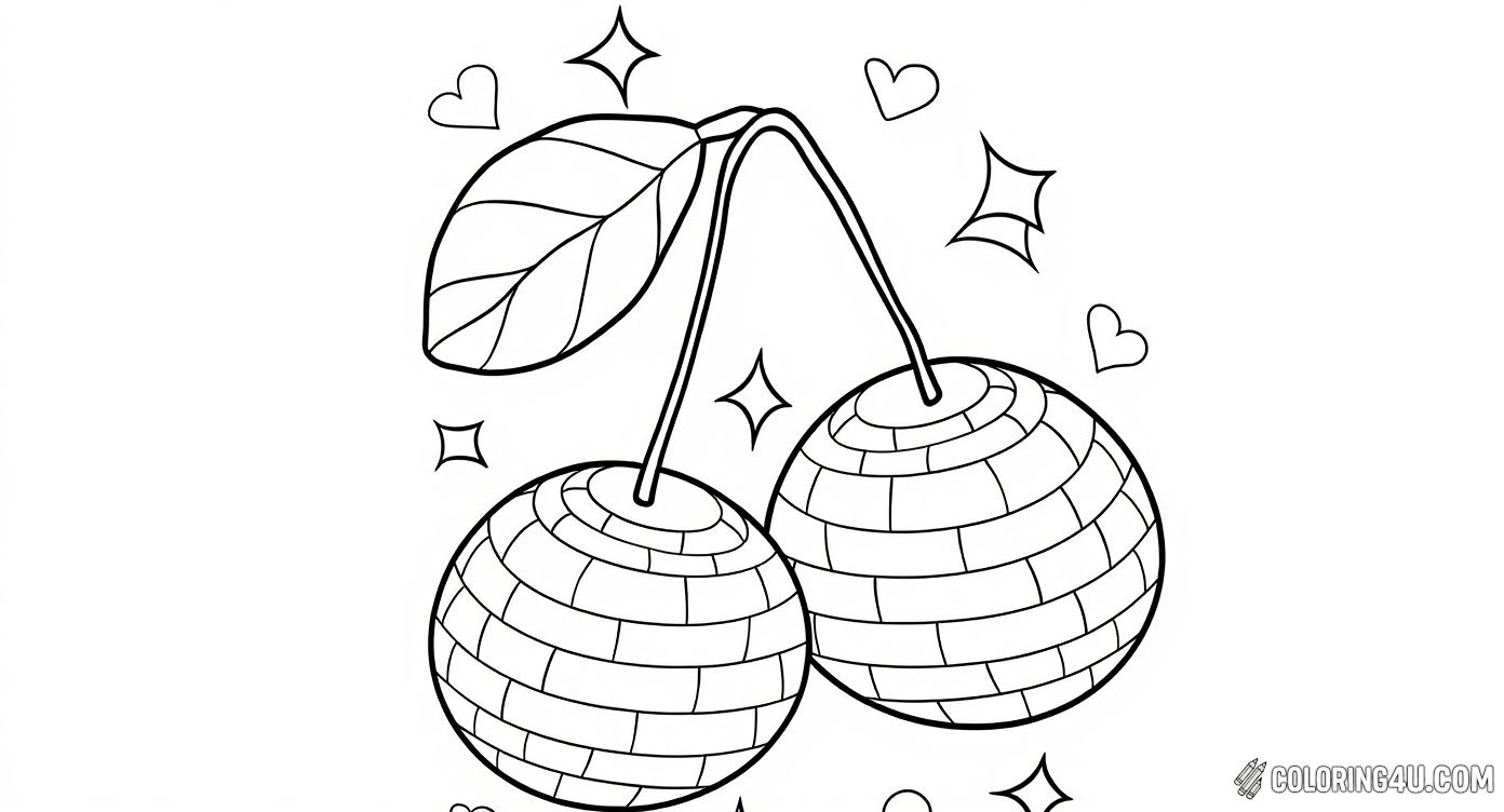 Decorative Cherries With Hearts And Stars