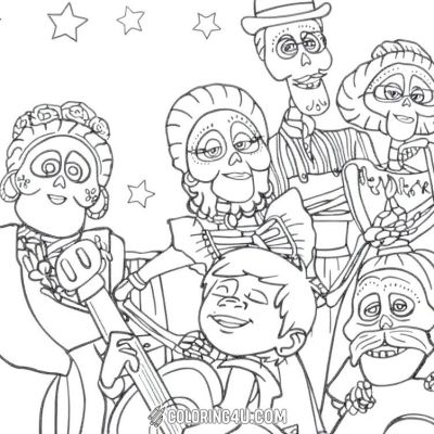 Printable coloring page of Thumb from the Coco category.
