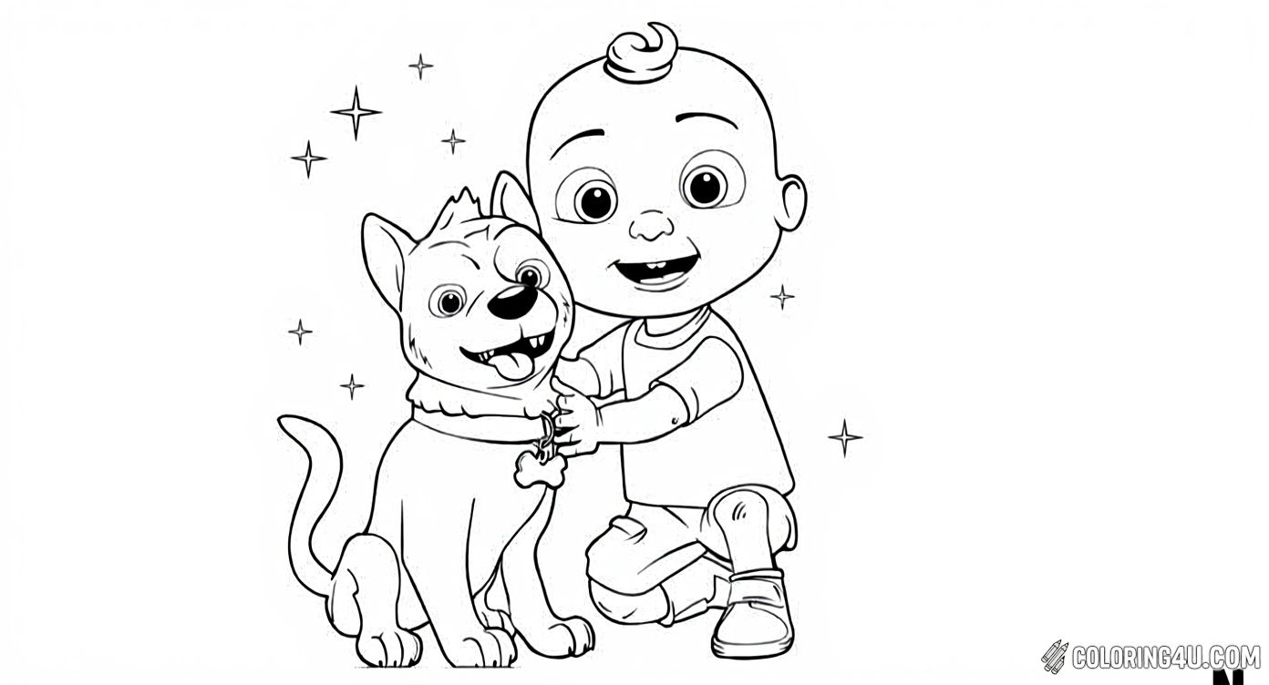 Cocomelon Baby With Happy Puppy