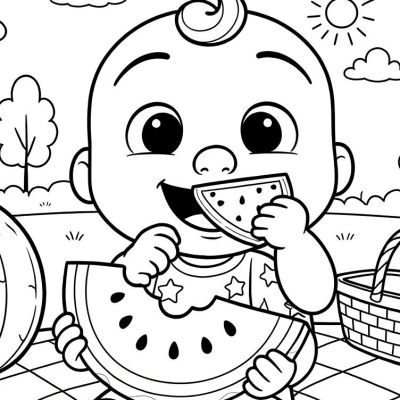 Printable coloring page of Thumb from the Cocomelon category.