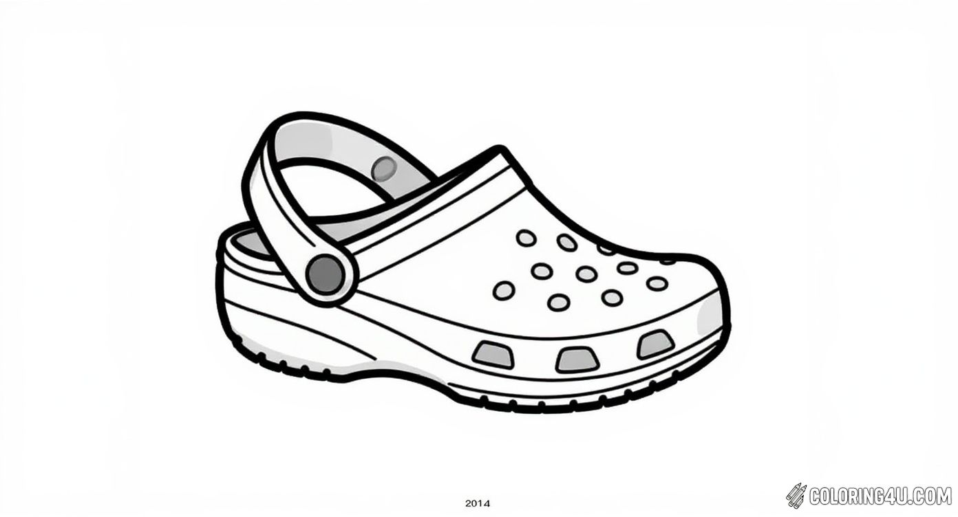 Single Croc Shoe Simple Outline