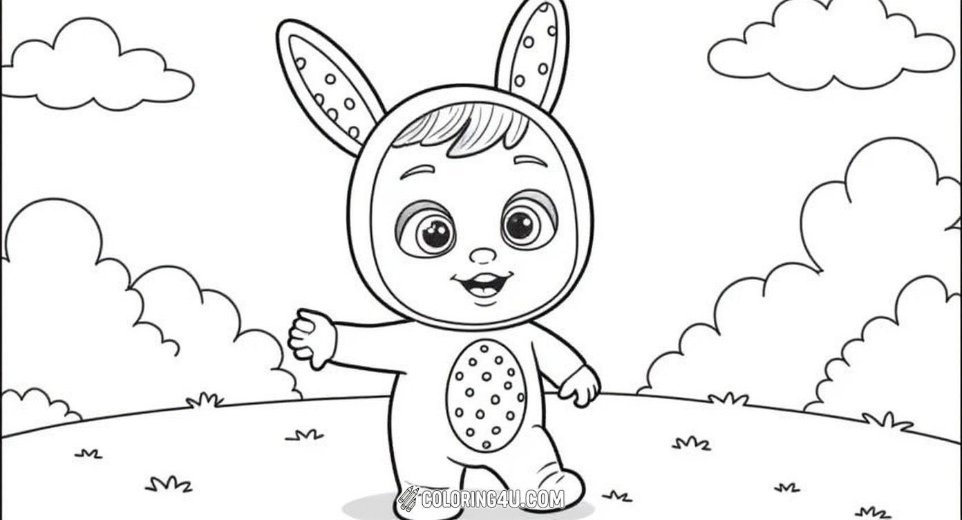 Cry Babies Baby In Bunny Costume Outdoors