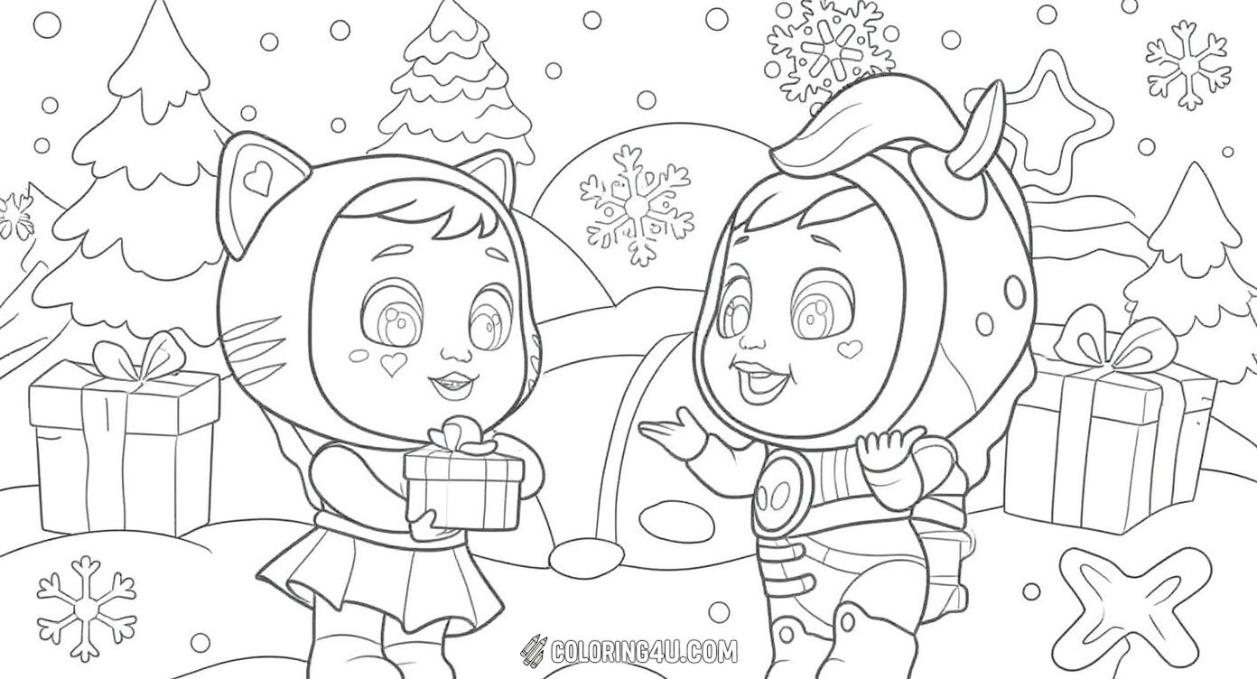 Cry Babies Festive Gift Exchange Winter Scene