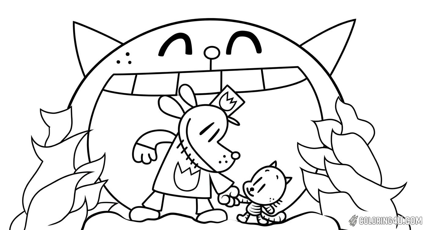 Dog Man Holding Hands With Little Cat