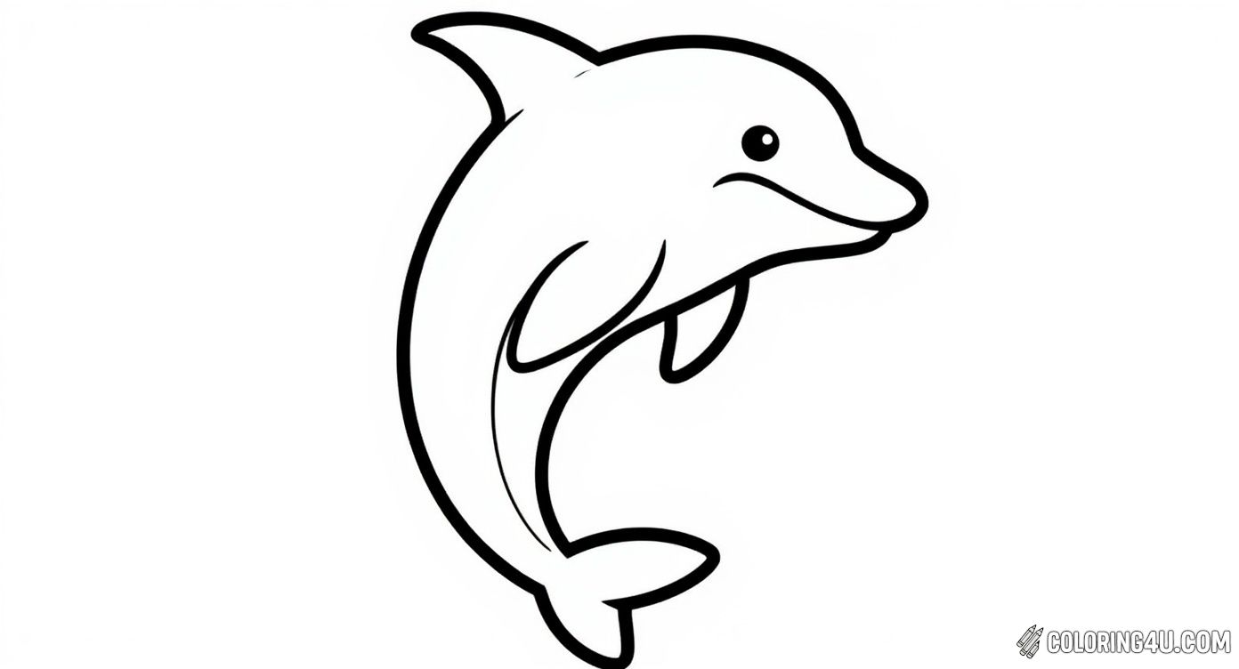 Bring this smiling dolphin to life with your favorite colors! The clean and straightforward lines make it an excellent choice for beginner colorers who want to enjoy underwater fun with an easy dolphin design.