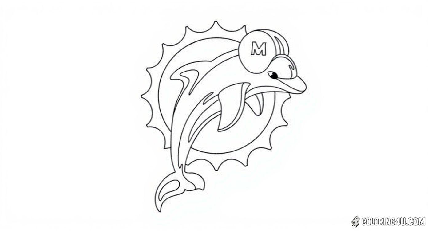 Miami Dolphins Football Team Logo Coloring Page