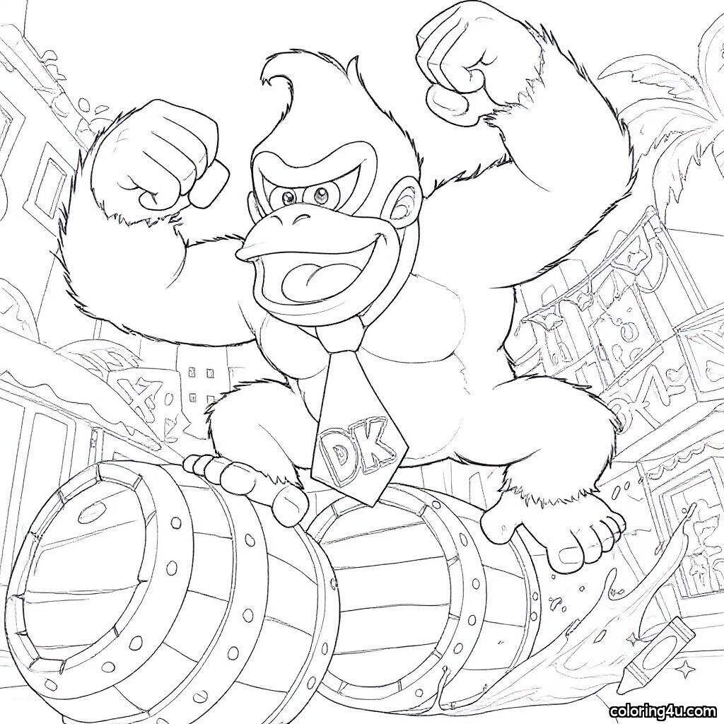 Printable coloring page of Donkey Kong Coloring Page from the Donkey Kong category.