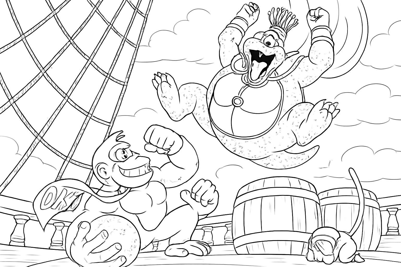 Donkey Kong Vs King K Rool Battle Scene