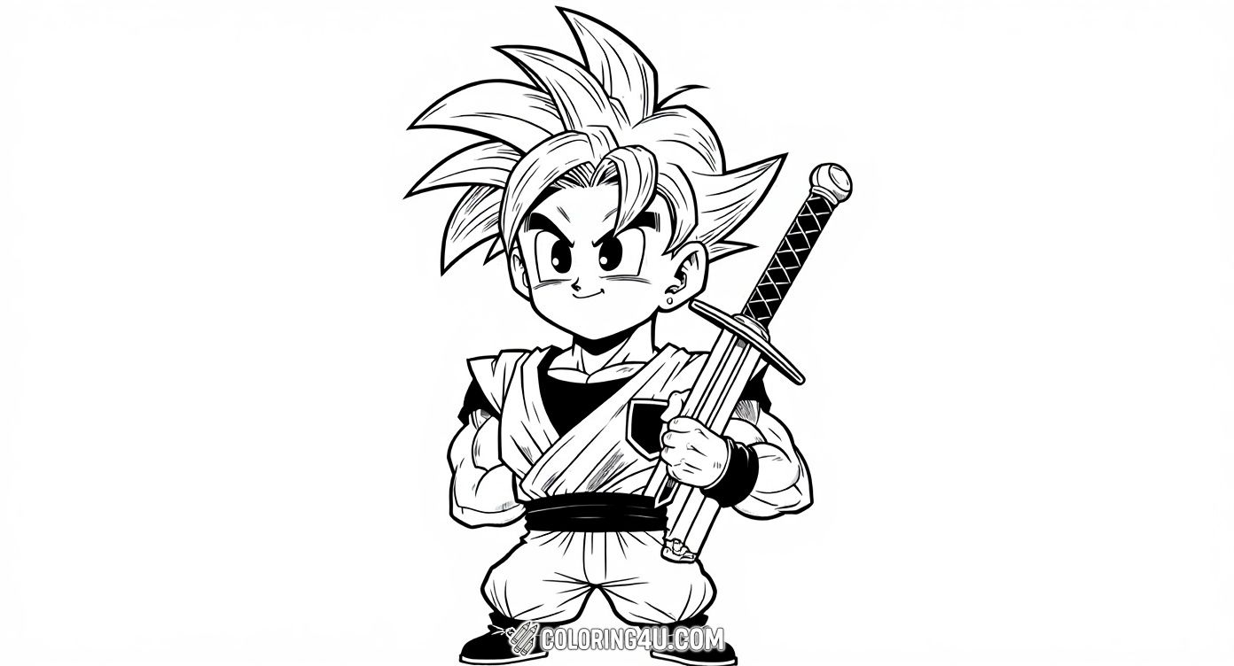 Young Goku Dragon Ball Z With Sword