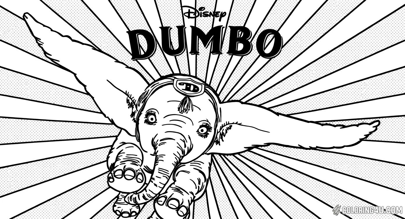 Get ready for a magical adventure with Dumbo, the flying elephant, in this exciting circus-themed coloring page! Featuring Dumbo soaring through the sky with his big ears, kids can unleash their creativity by adding vibrant colors to this iconic Disney character.