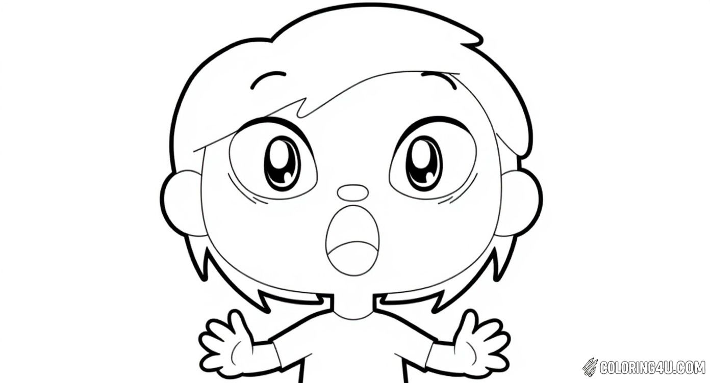 Shocked Emotion Children Coloring Page