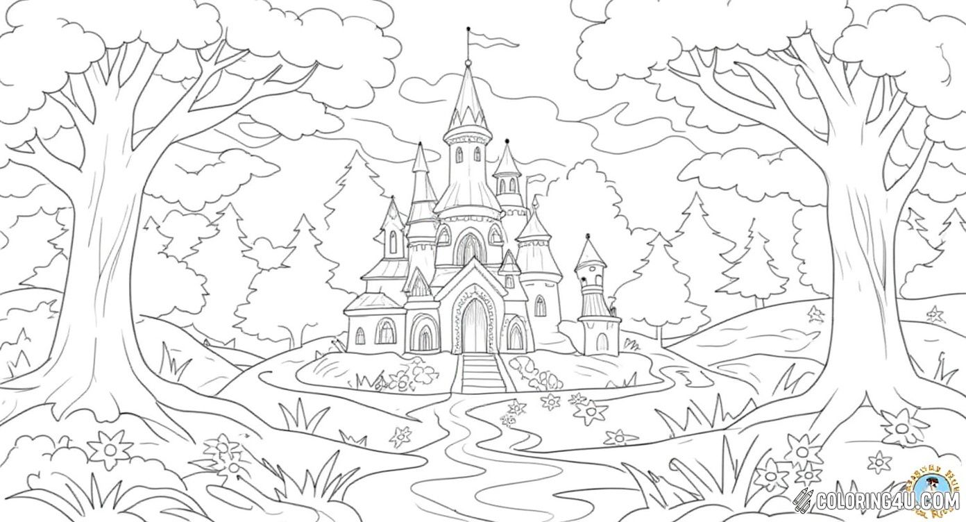 Fantasy Castle In Enchanted Forest