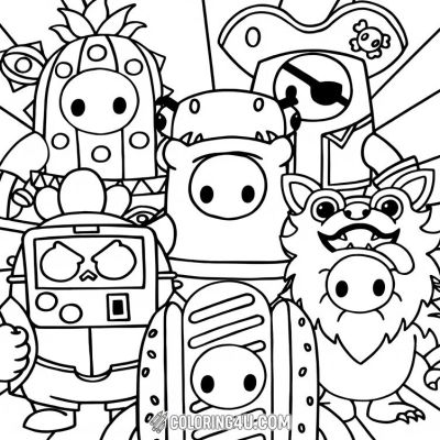 Printable coloring page of Thumb from the Fall Guys category.