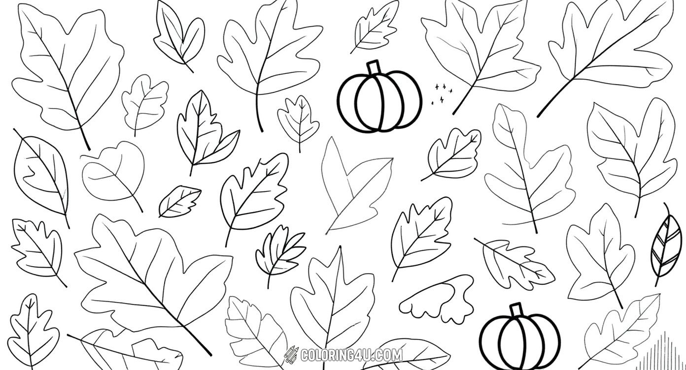 Get cozy with this fun and lively fall-themed coloring page filled with doodles of pumpkins, leaves, scarves, coffee cups, and autumn words like 'sweater weather' and 'football.' This page invites kids to explore a variety of seasonal icons and fill them with vibrant fall colors.