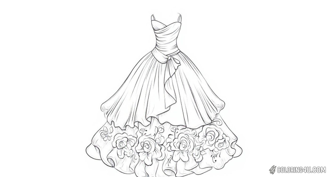 Elegant Floral Ball Gown Dress