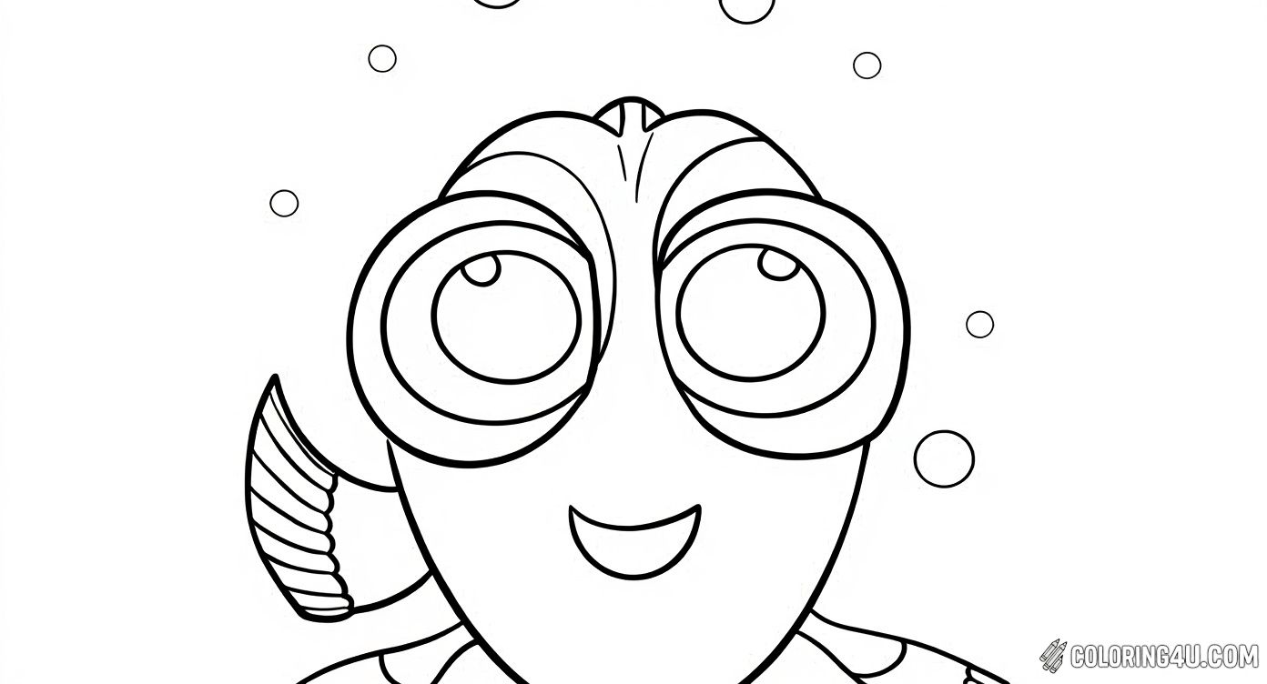 Baby Dory With Big Eyes Finding Dory Coloring