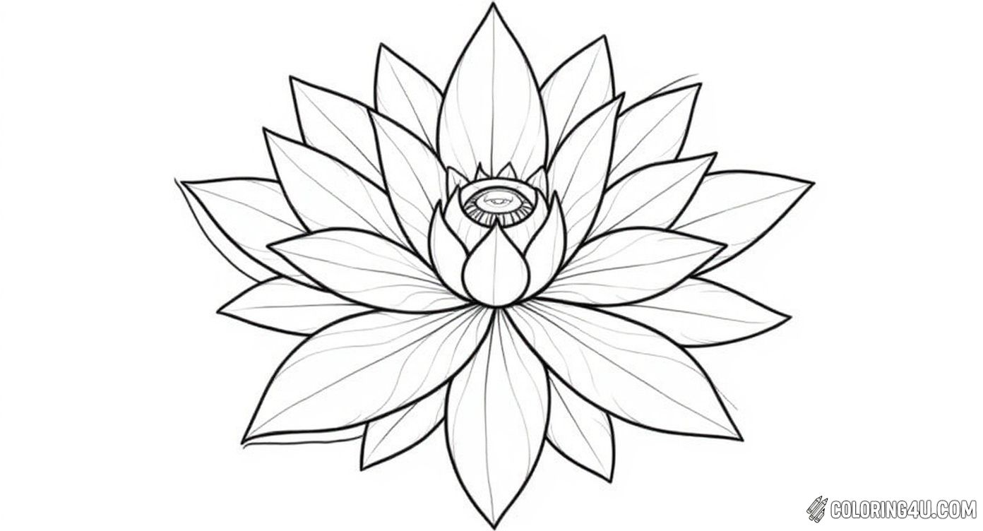 Lotus Flower Mandala Coloring Page