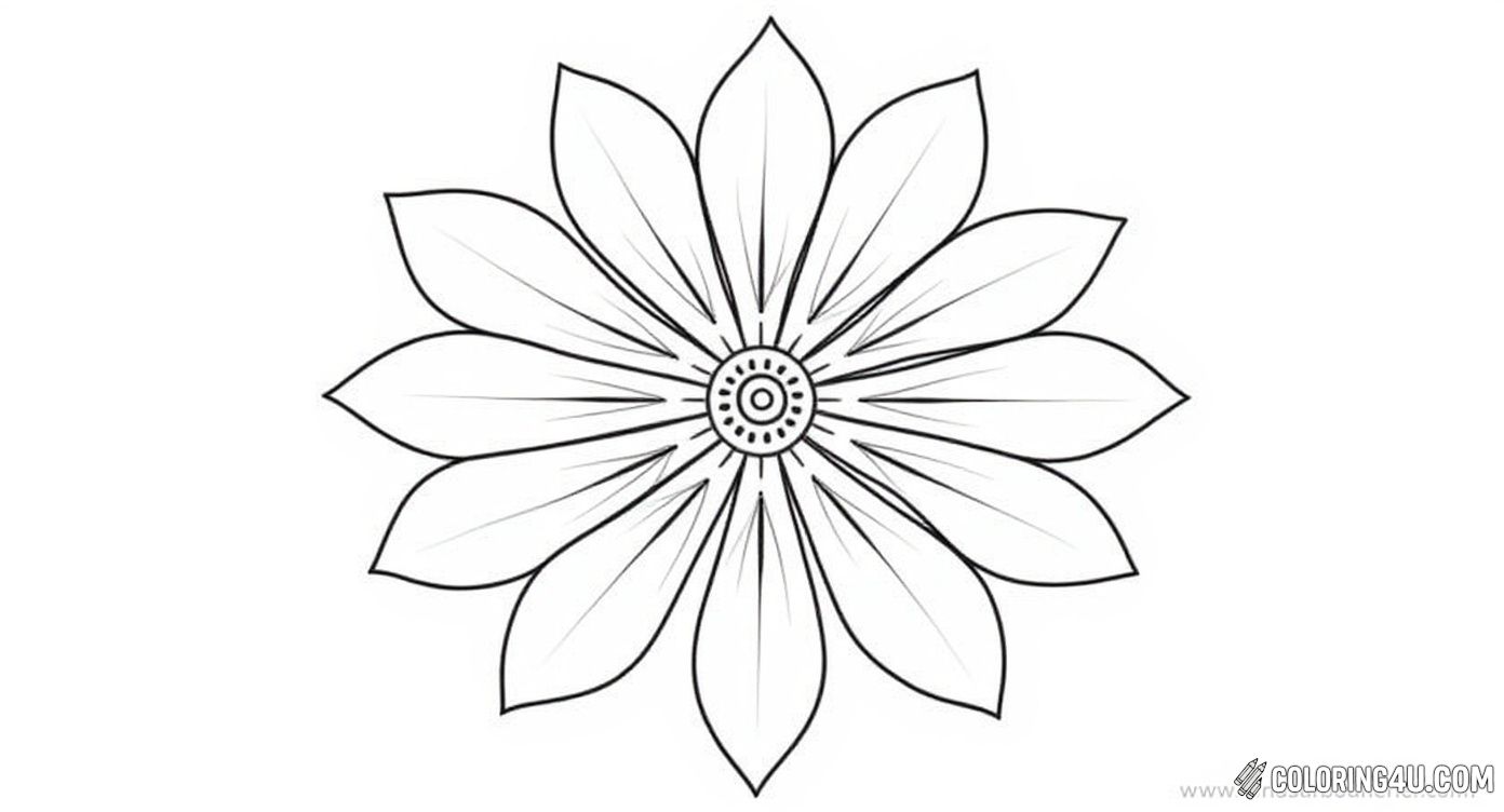 Simple Flower Mandala With Bold Petals