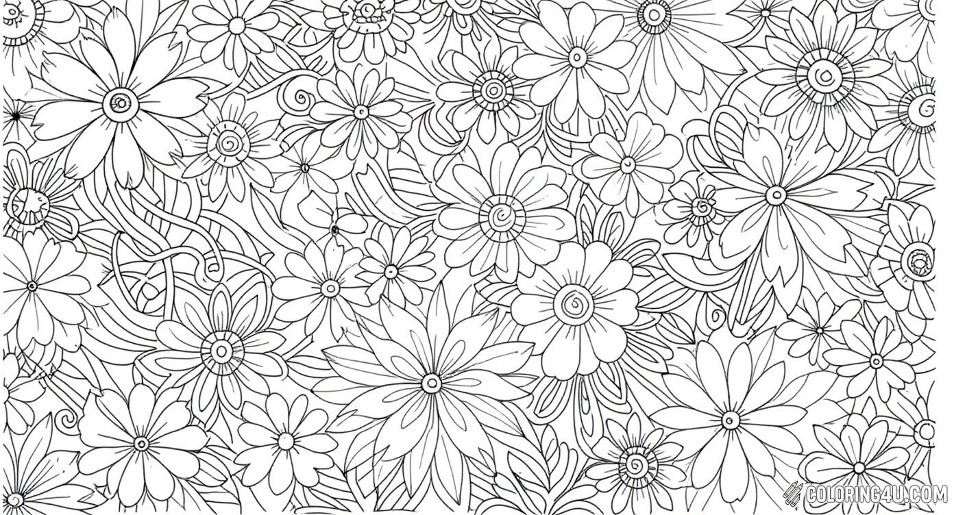 Intricate Floral Pattern Coloring Page