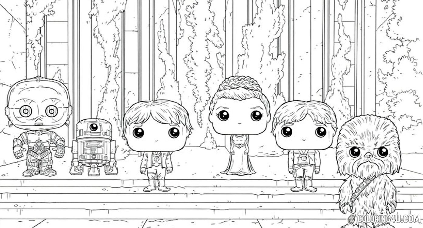 Star Wars Funko Pop Characters Group
