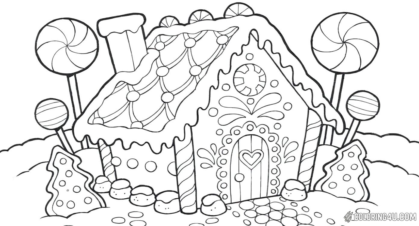Decorated Gingerbread House With Candies