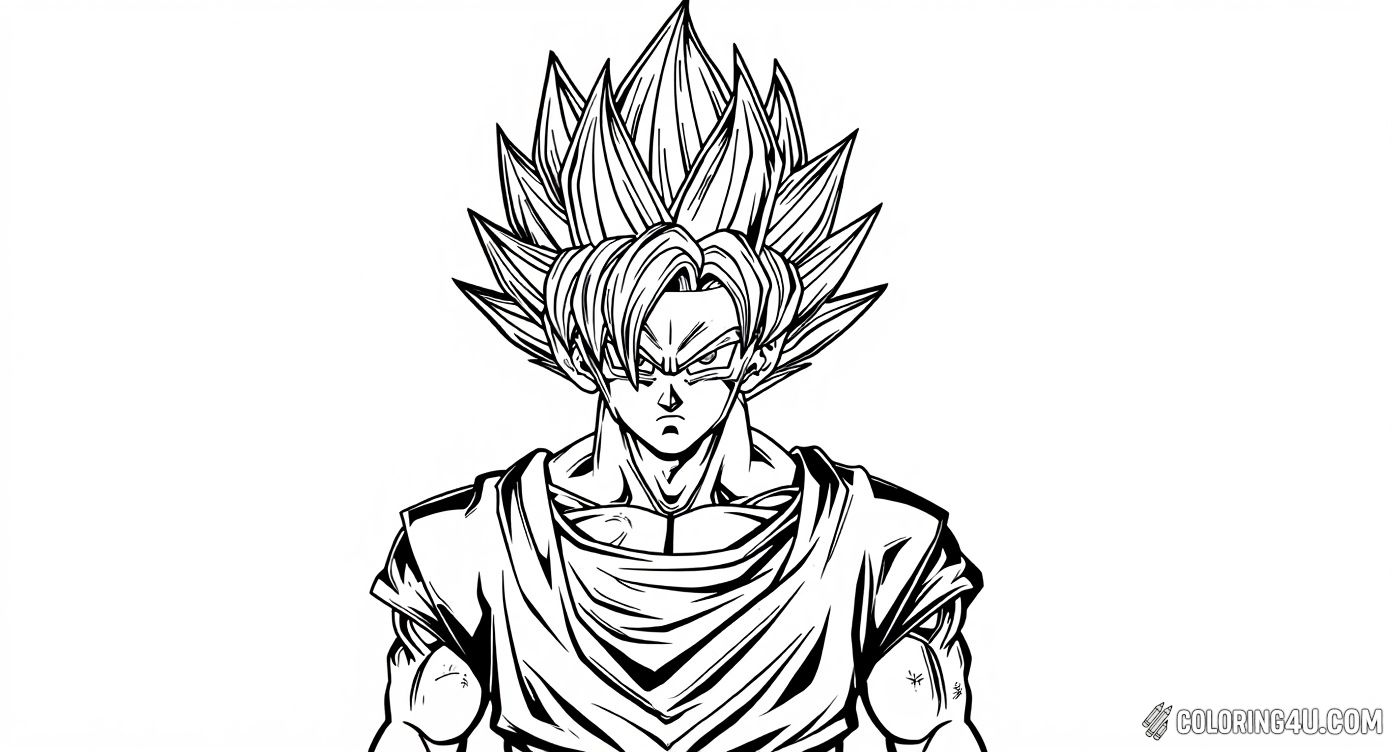 Kid Friendly Goku Super Saiyan Coloring Page