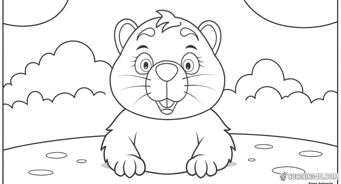 Punxsutawney Phil Groundhog Day Coloring Page