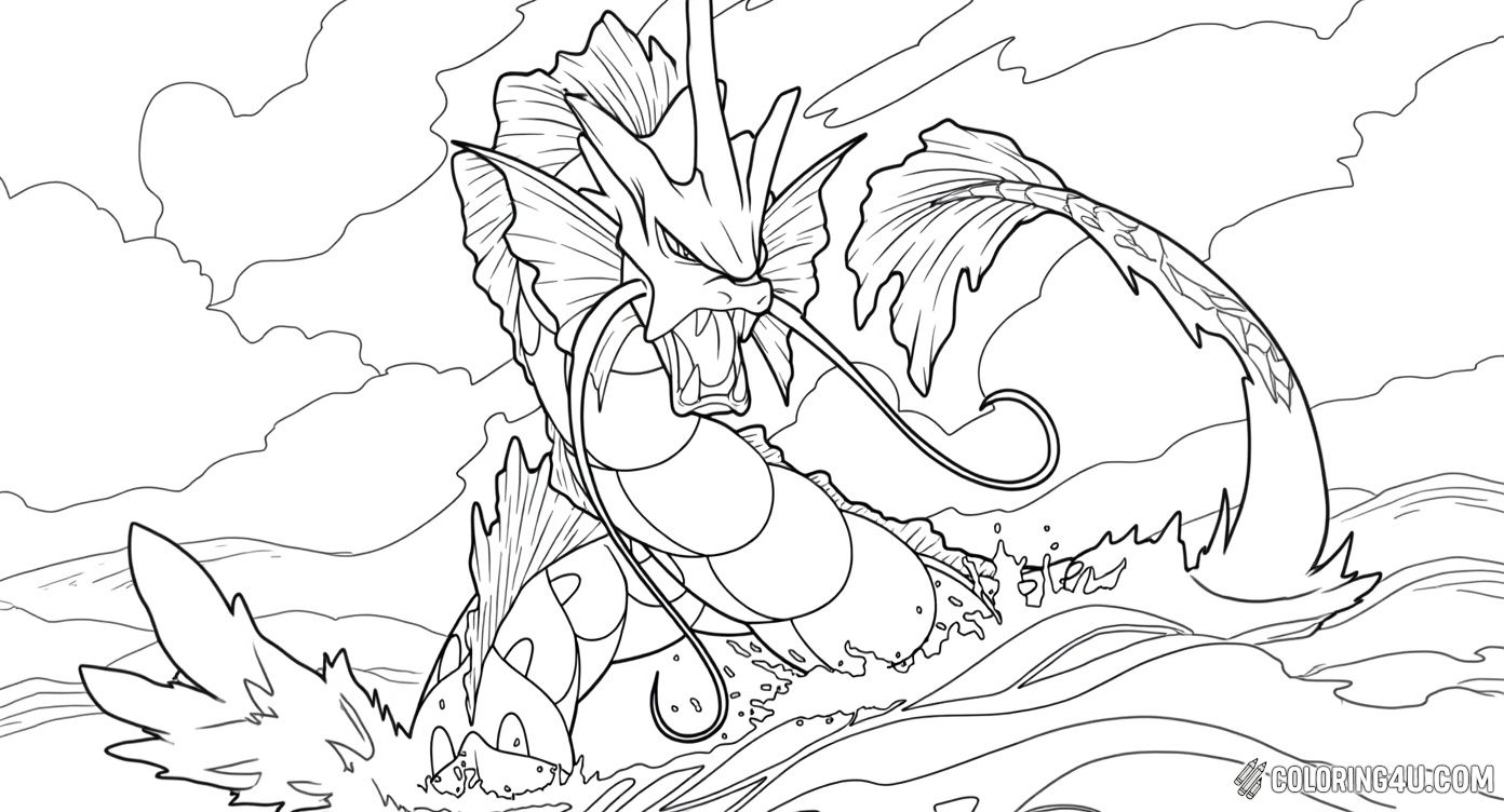 Pokemon Gyarados Emerging From Water