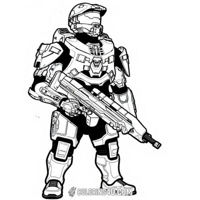 Printable coloring page of Thumb from the Halo category.