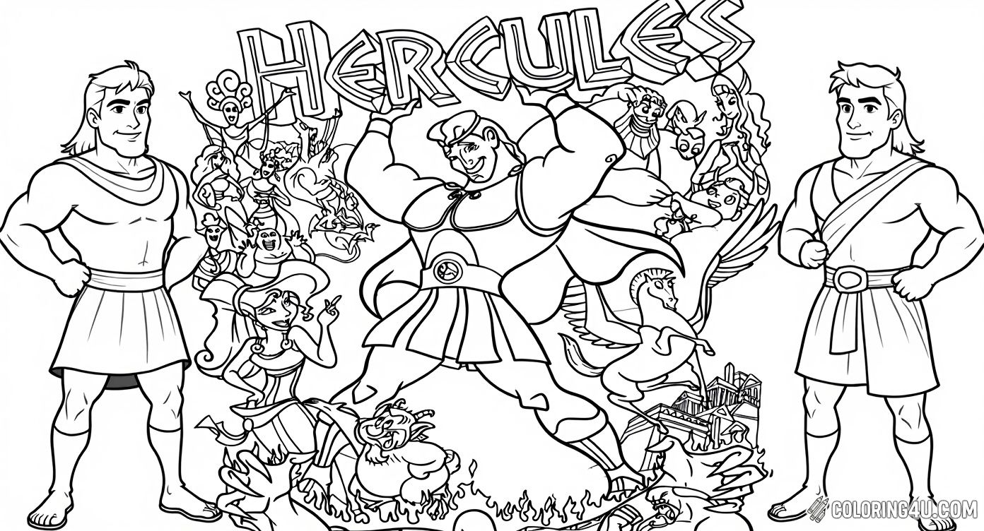 Disney Hercules With Olympian Gods And Friends