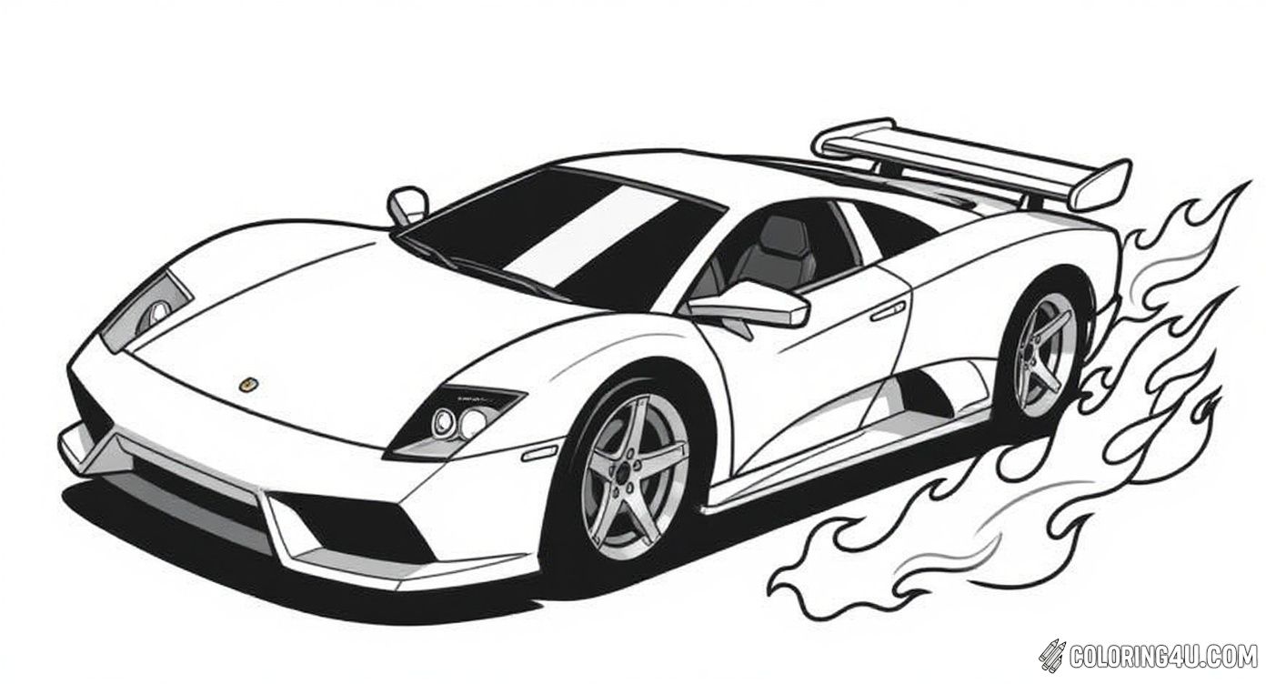 Hot Wheels Sports Car With Flames